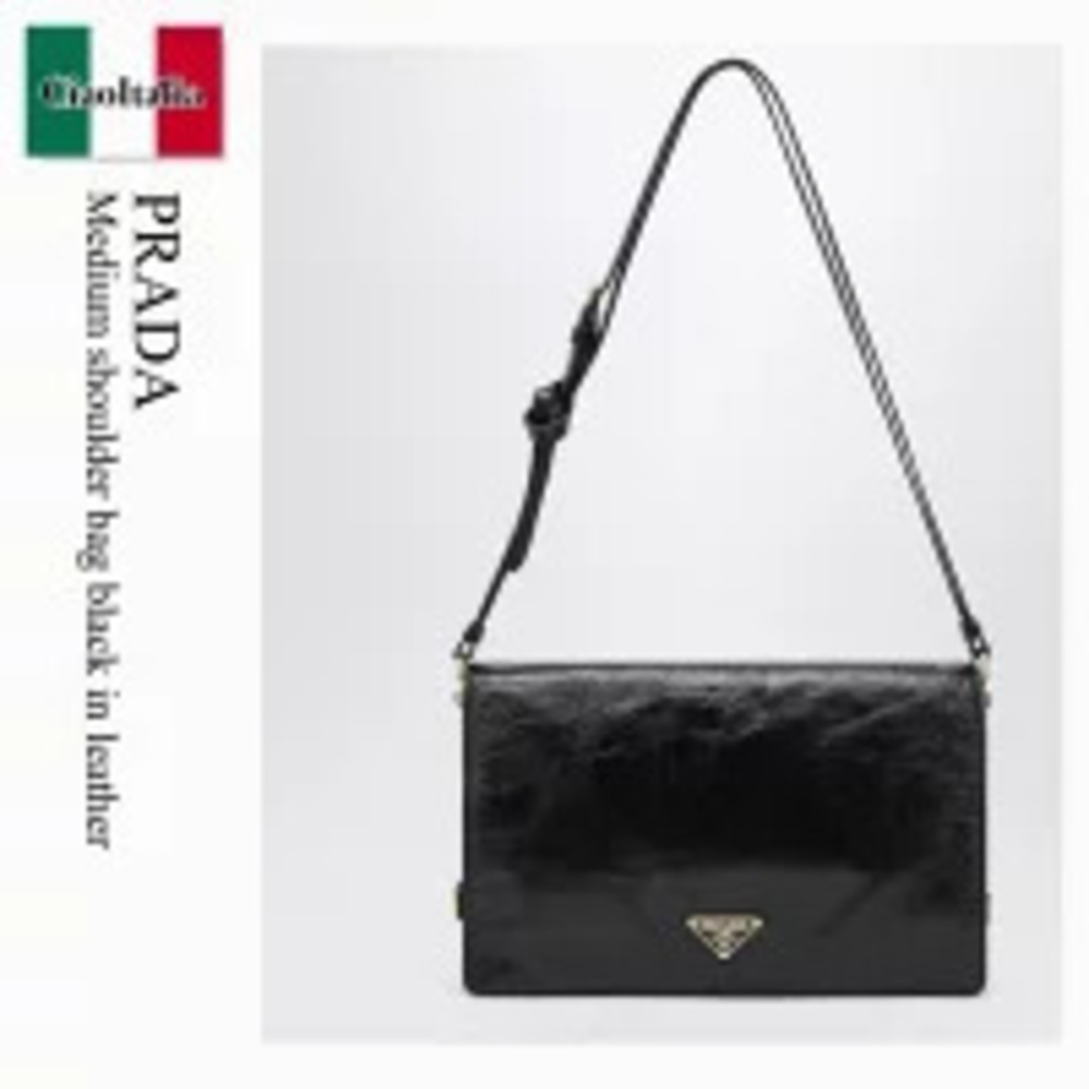 Prada Bag Handbag Shoulder Black Leather Pouch